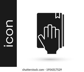 Black Oath on the Holy Bible icon isolated on white background. The procedure in court. Truth and truth. Promise before god.  Vector