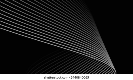 Black oblique curved lines background vector image

