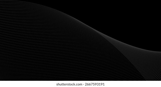 Schwarze schräge gekrümmte Linien Hintergrund Vektorbild.