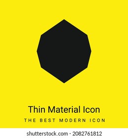 Forma de Octagon negro icono de material amarillo brillante mínimo