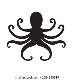 black octopus icon- vector illustration