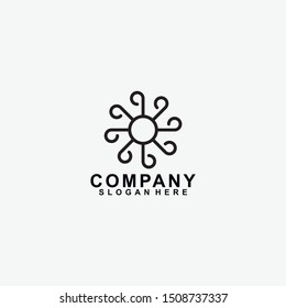 Black octopus logo design icon template isolated on white background