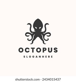 black octopus logo. kraken, tentacle, logo, aquatic, ocean, seafood, monster, animal design