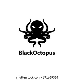 Black Octopus Logo Template Design