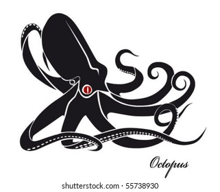 Black octopus tattoo