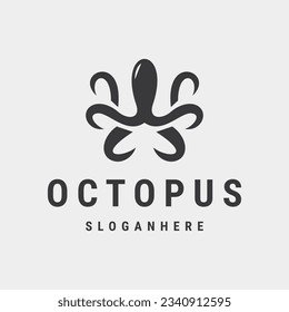 Black Octopus Vector Logo Design Inspiration