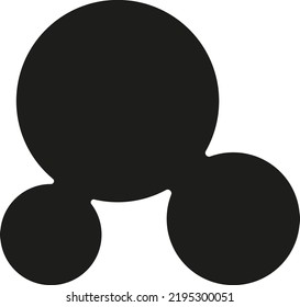 Black odd abstract blob shape, whimsical style. Transparent background. Asset for overlay, montage, collage, mark making or pattern. Vector illustration, eps 10.