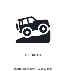 black off road isolated vector icon. simple element illustration from transportation concept vector icons. off road editable logo symbol design on white background. can be use for web and mobile