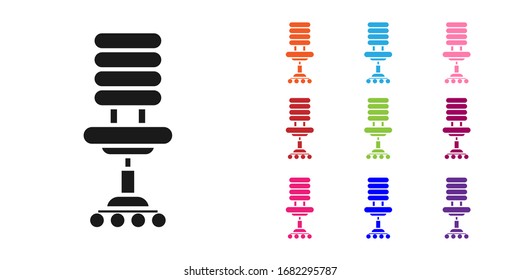 Black Office chair icon isolated on white background. Set icons colorful. Vector Illustration