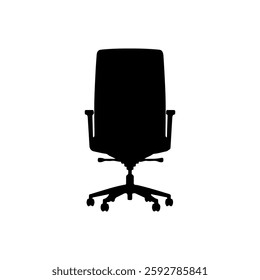 Black Office chair silhouette vector illustration on white background