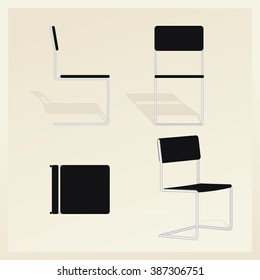 Black office chair vector