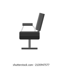 Black office chair vector icon with flat and minimalistic design