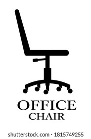 Black office chair with wheels. Adjustable chair for offices and households.