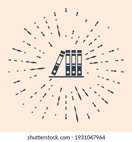 Black Office folders with papers and documents icon isolated on beige background. Archives folder sign. Abstract circle random dots. Vector Illustration