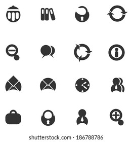 black office icons set
