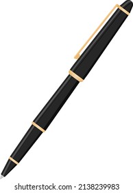 Black office pencil, illustration, vector on a white background.