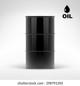 Black Oil Barrel With Drop Icon Vector Illustration