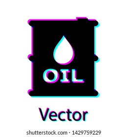 Black Oil barrel icon isolated on white background. Oil drum container. For infographics, fuel, industry, power, ecology. Vector Illustration