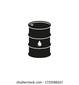 Icono de barril de petróleo negro. Ilustración vectorial. Diseño plano.
