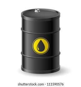 Black Oil Barrel. Illustration on white background