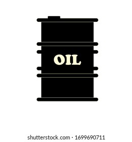 Black Oil barrel line icon isolated on white background. Oil drum container. For infographics, fuel, industry, power, ecology. Vector Illustration