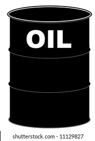 black oil barrel on white background - vector