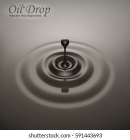 Fundo de respingos circulares de gota de óleo preto. Ilustração vetorial.