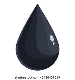 Icono de gota de aceite negro vector de dibujos animados. Taladro de energía marina. Gasolina natural marítima