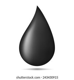 Black oil drop on white background, gradient mesh, vector eps10 illustration