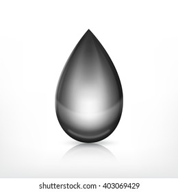 Black oil drop. Vector icon. EPS10