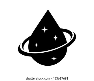black oil droplet image vector logo icon