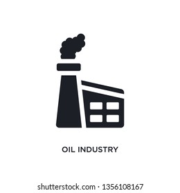 black oil industry isolated vector icon. simple element illustration from industry concept vector icons. oil industry editable logo symbol design on white background. can be use for web and mobile