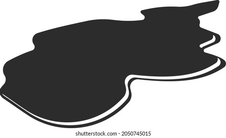 A black oil puddle. Oil spill. Flat icon for mobile concept and web design. Vector image isolated on a white background.