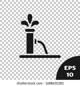 Black Oil pump or pump jack icon isolated on transparent background. Oil rig.  Vector Illustration