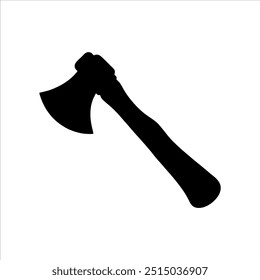 Schwarze alte Axt Silhouette Vektorgrafik-Design auf weißem Hintergrund.