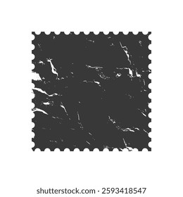 Black old blank vector postage stamp with copy space and serrated edge provides a vintage background