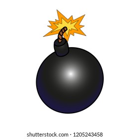 Black old bomb vector illustration