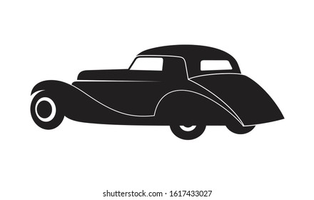 Black Old Classic   Car Illustration Symbol Logo Vector