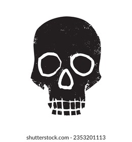 A black, old, grunge skull vector can be used for a variety of purposes, such as logos and illustrations, art projects and more.