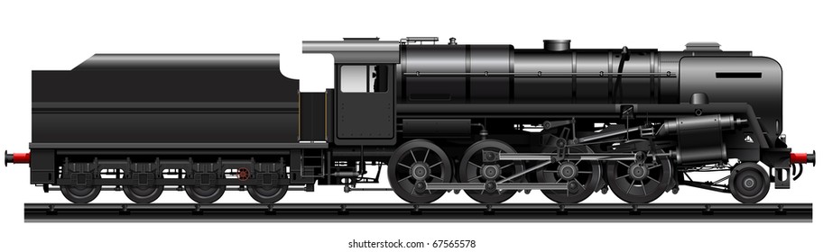 the black old steam locomotive