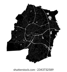 Mapa de la ciudad de Oldenburg Negra, área administrativa detallada