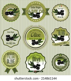Black olive labels, collection