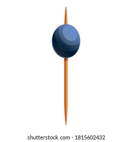 Icono de selección de dientes de oliva negra. Caricatura del ícono del vector de selección de dientes de oliva negra para diseño web aislado en fondo blanco