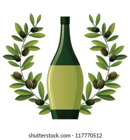 Black olive wreath with bottle