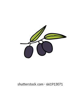 black olives doodle icon