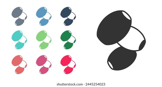 Black Olives icon isolated on white background. Set icons colorful. Vector
