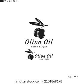 Black olives. Isolated logo on white background