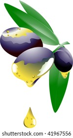 black olives with oil drops