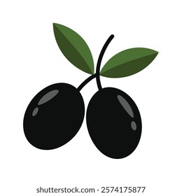 Black Olives Vector Illustration - Cartoon, Clipart, Line Art Design for Print and Digital Use