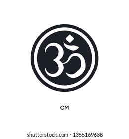 black om isolated vector icon. simple element illustration from religion concept vector icons. om editable logo symbol design on white background. can be use for web and mobile